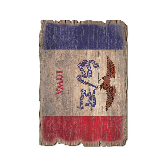Greeting Card: Weathered Edge - Iowa State Flag