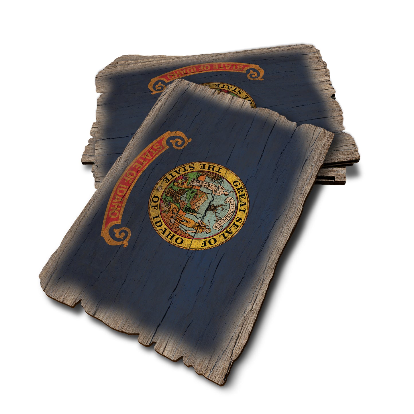 Idaho State Flag - Weathered Edge Rustic Edge Postcard (5pk // $2.80ea)