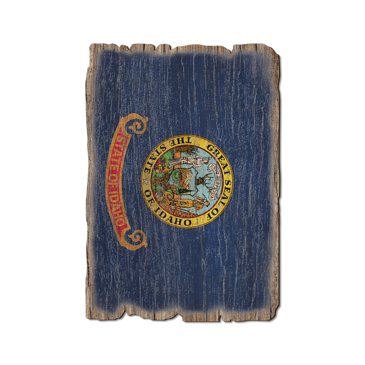 Greeting Card: Weathered Edge - Idaho State Flag