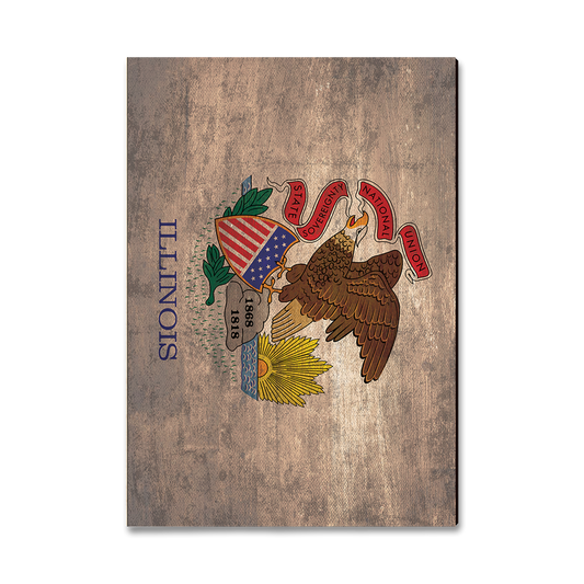 Greeting Card: Classic Edge - Illinois State Flag