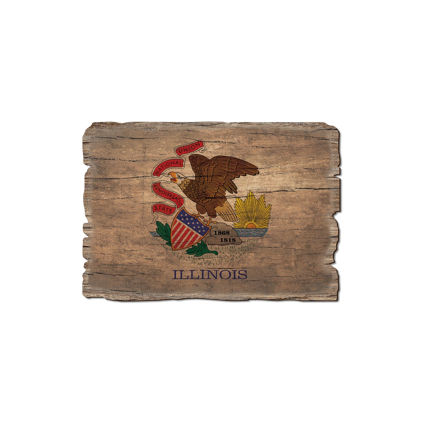 Illinois State Flag - Weathered Edge Rustic Edge Magnet (5pk // $2.80ea)