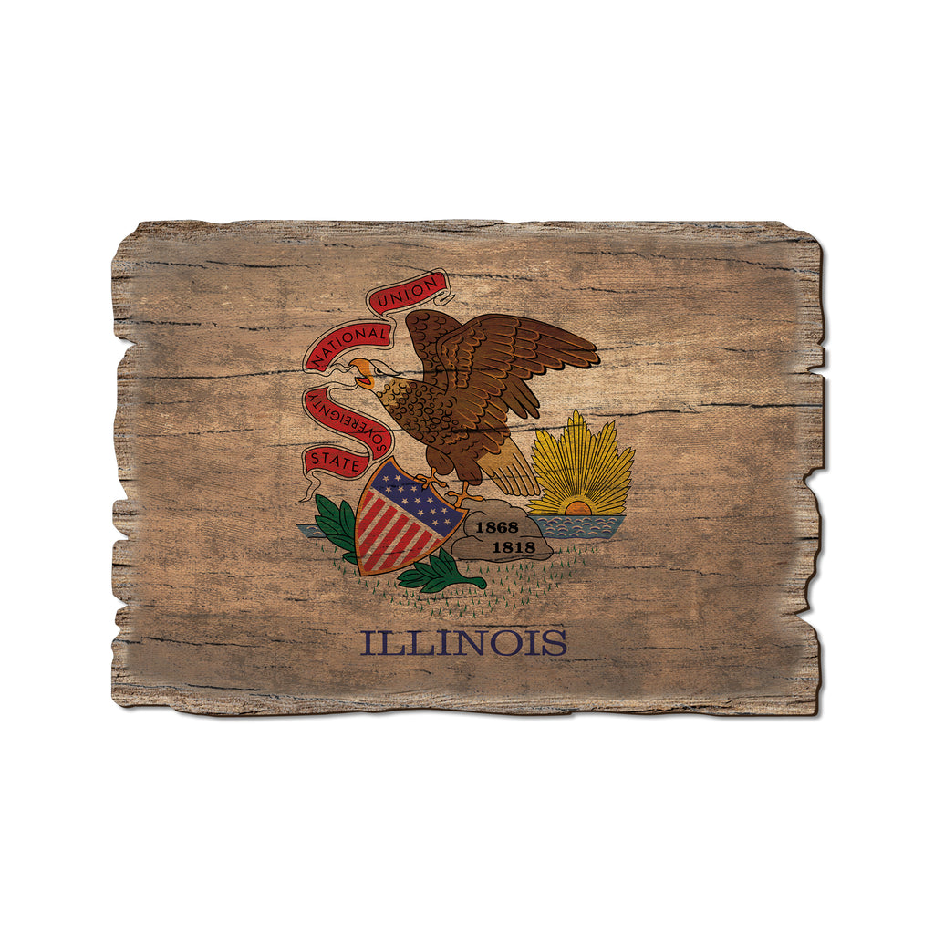 Illinois State Flag - Weathered Edge Rustic Edge Postcard (5pk // $2.80ea)