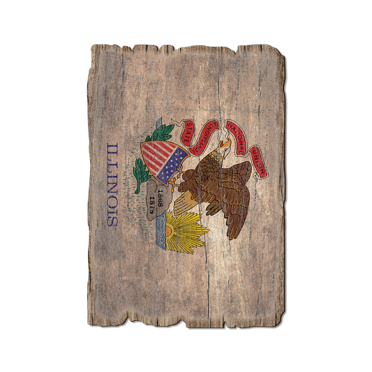 Greeting Card: Weathered Edge - Illinois State Flag