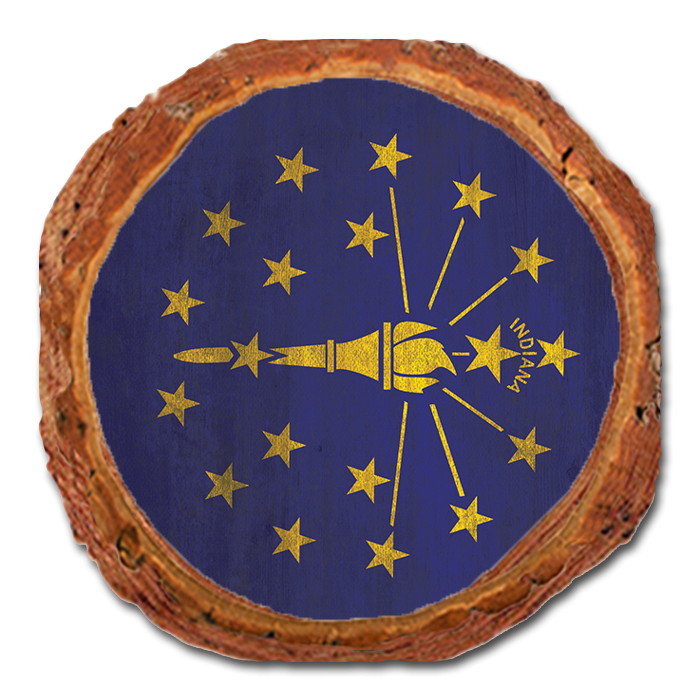 Coaster: Live Edge - Indiana State Flag (Pack of 5)