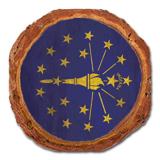 Coaster: Live Edge - Indiana State Flag (Pack of 5)