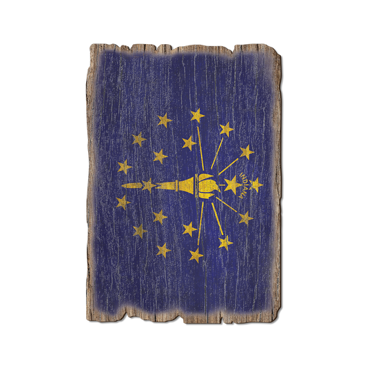 Greeting Card: Weathered Edge - Indiana State Flag (Pack of 5)