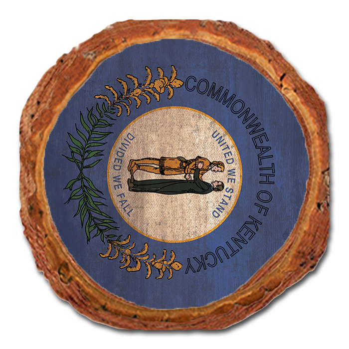 Coaster: Live Edge - Kentucky State Flag