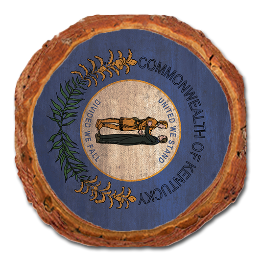 Coaster: Live Edge - Kentucky State Flag