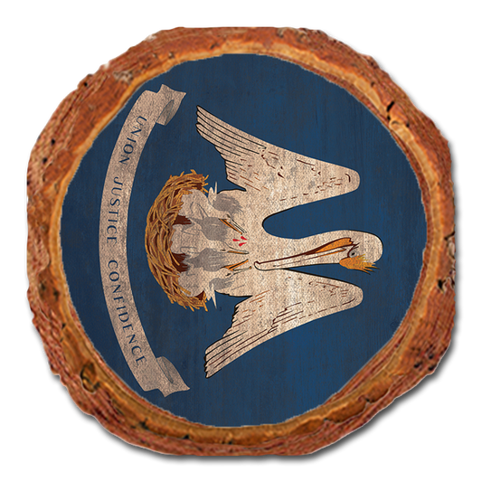 Coaster: Live Edge - Louisiana State Flag