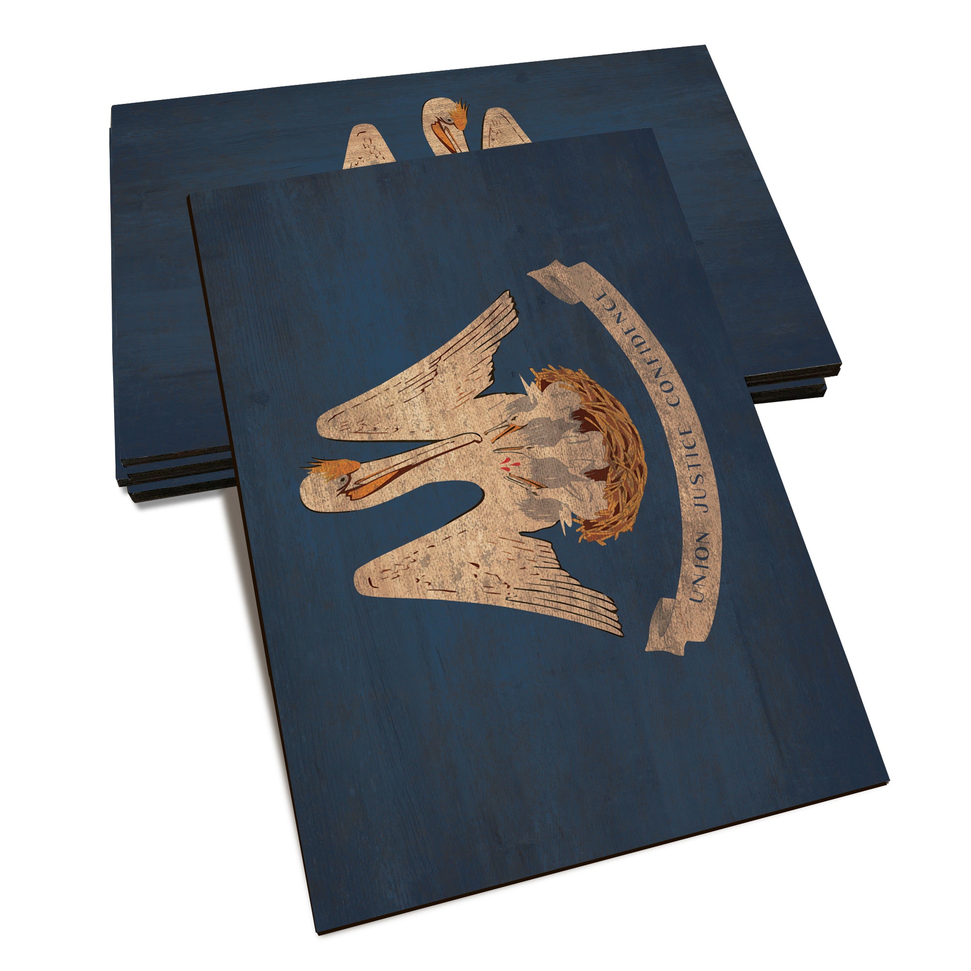 Louisiana Wood State Flag - Classic Edge Postcard (5pk // $2.80ea)
