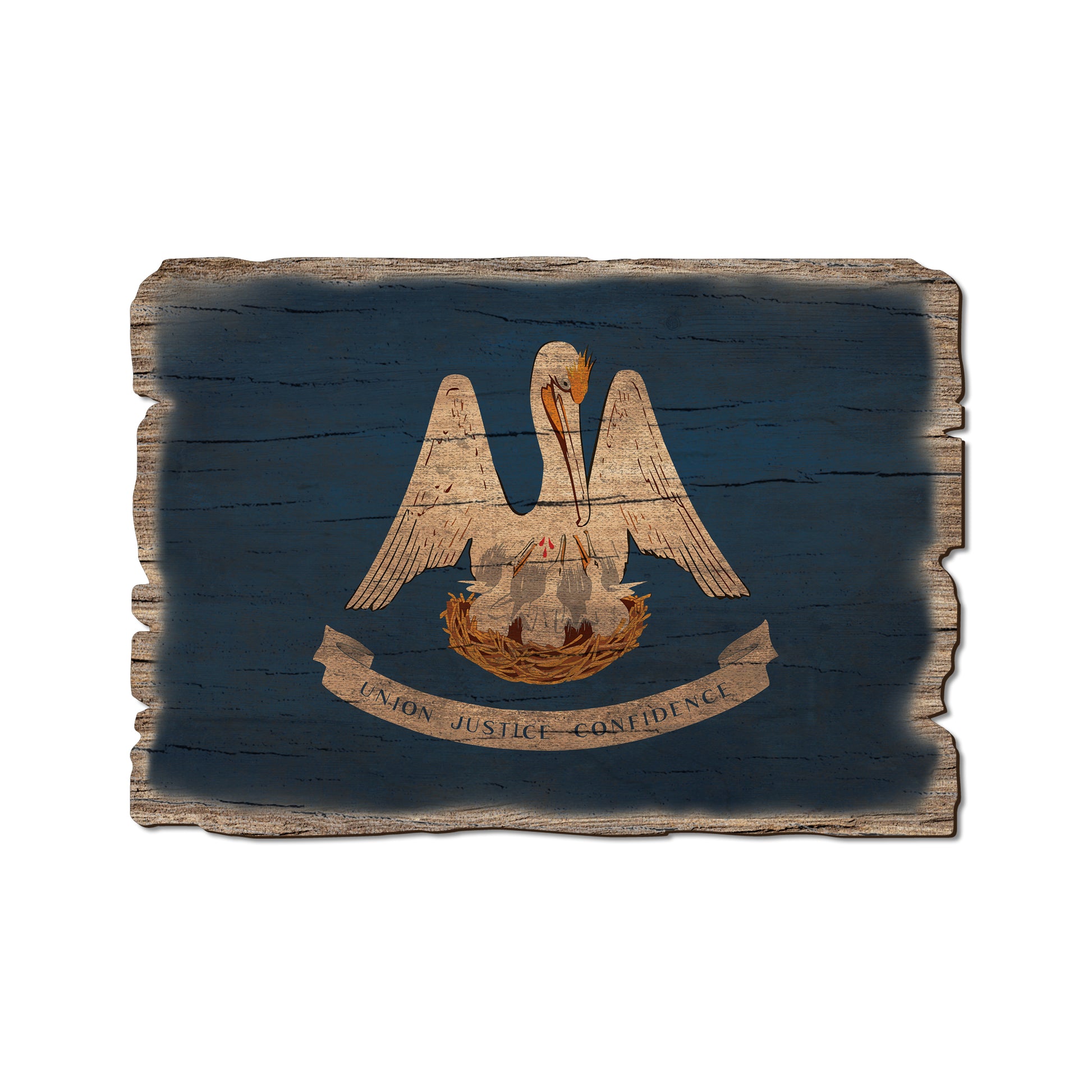 Louisiana State Flag - Weathered Edge Rustic Edge Postcard (5pk // $2.80ea)