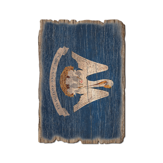 Greeting Card: Weathered Edge - Louisiana State Flag