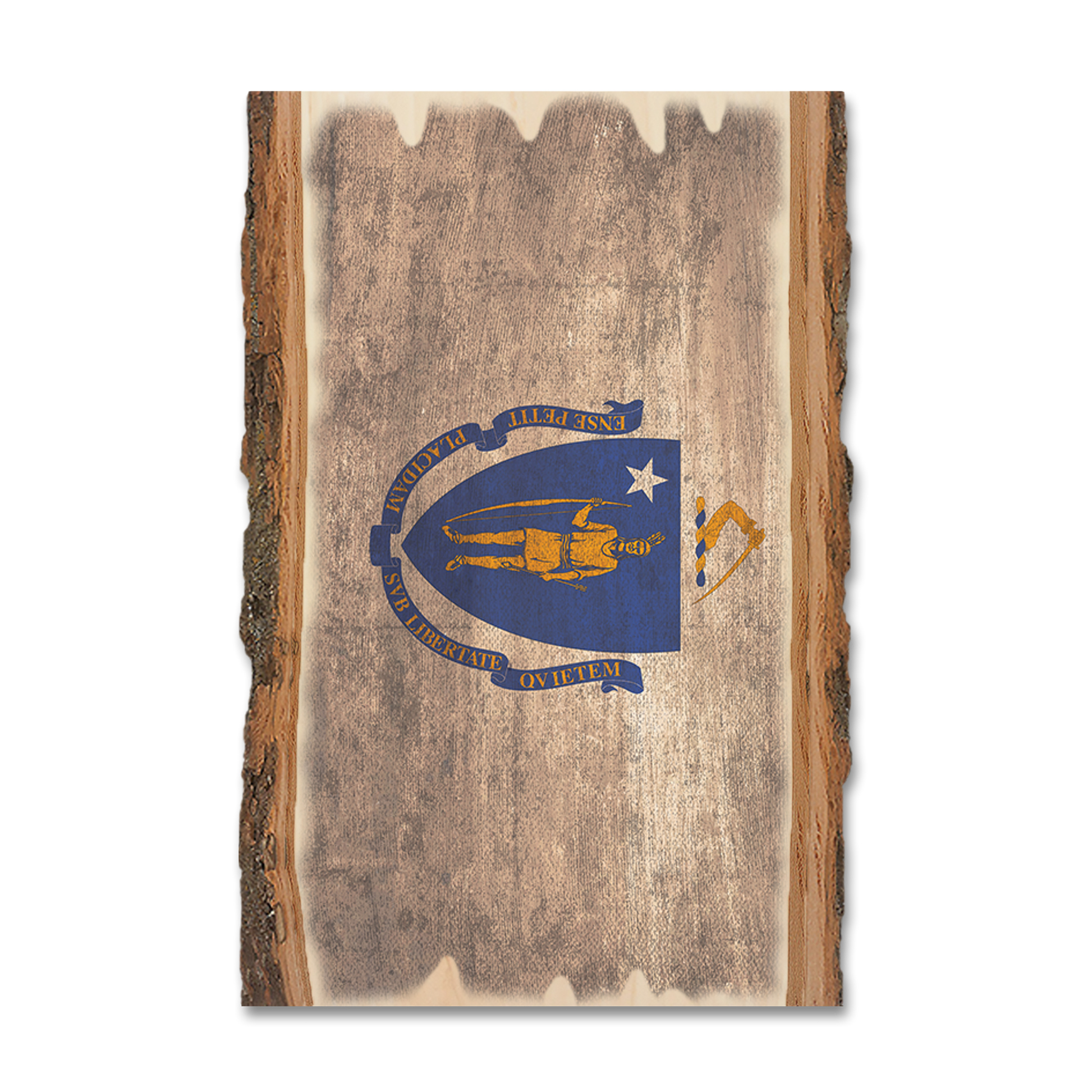 Greeting Card: Live Edge - Massachusetts State Flag