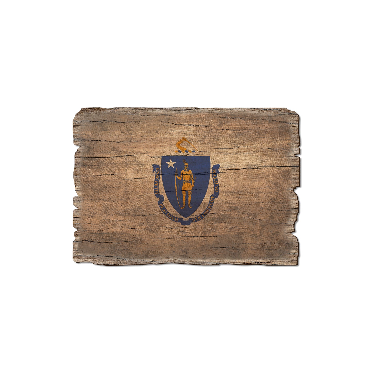Massachusetts State Flag - Weathered Edge Rustic Edge Magnet (5pk // $2.80ea)