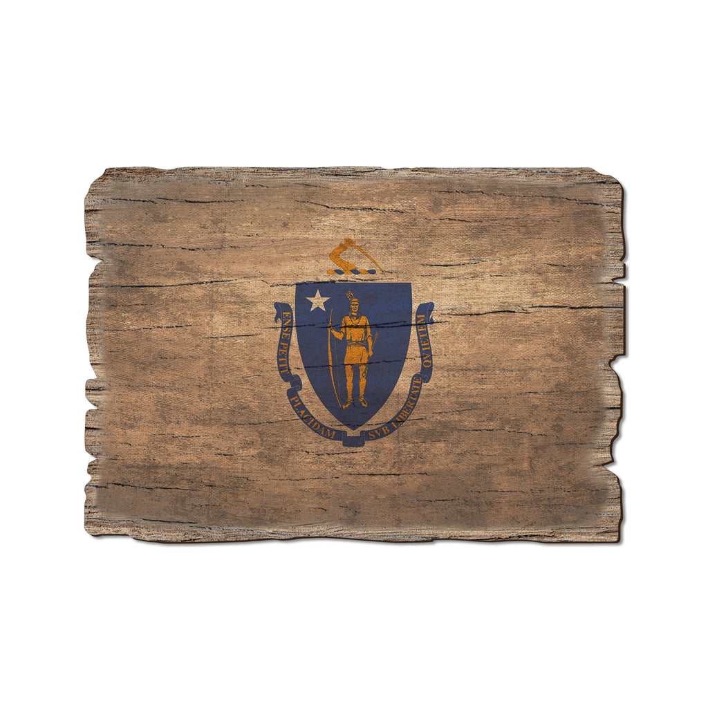 Massachusetts State Flag - Weathered Edge Rustic Edge Postcard (5pk // $2.80ea)