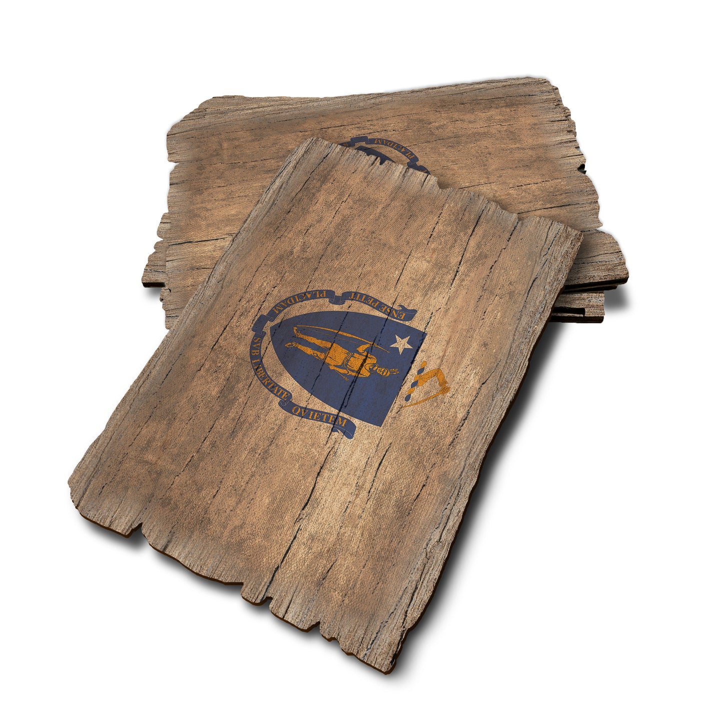 Massachusetts State Flag - Weathered Edge Rustic Edge Postcard (5pk // $2.80ea)