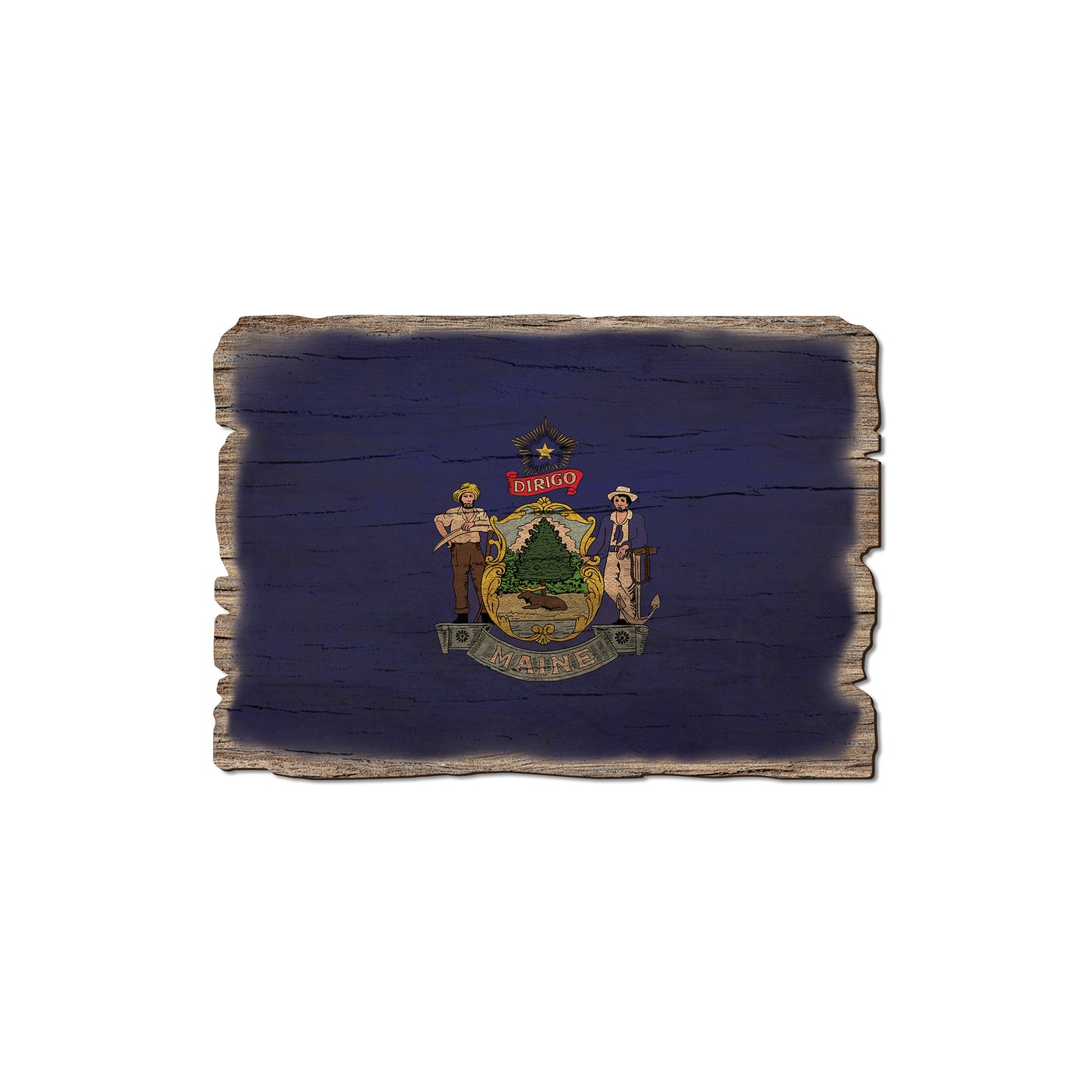 Maine State Flag - Weathered Edge Rustic Edge Magnet (5pk // $2.80ea)