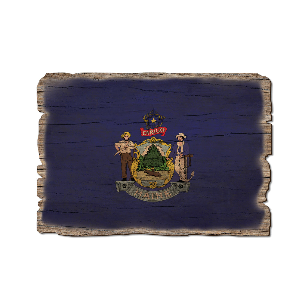 Maine State Flag - Weathered Edge Rustic Edge Postcard (5pk // $2.80ea)
