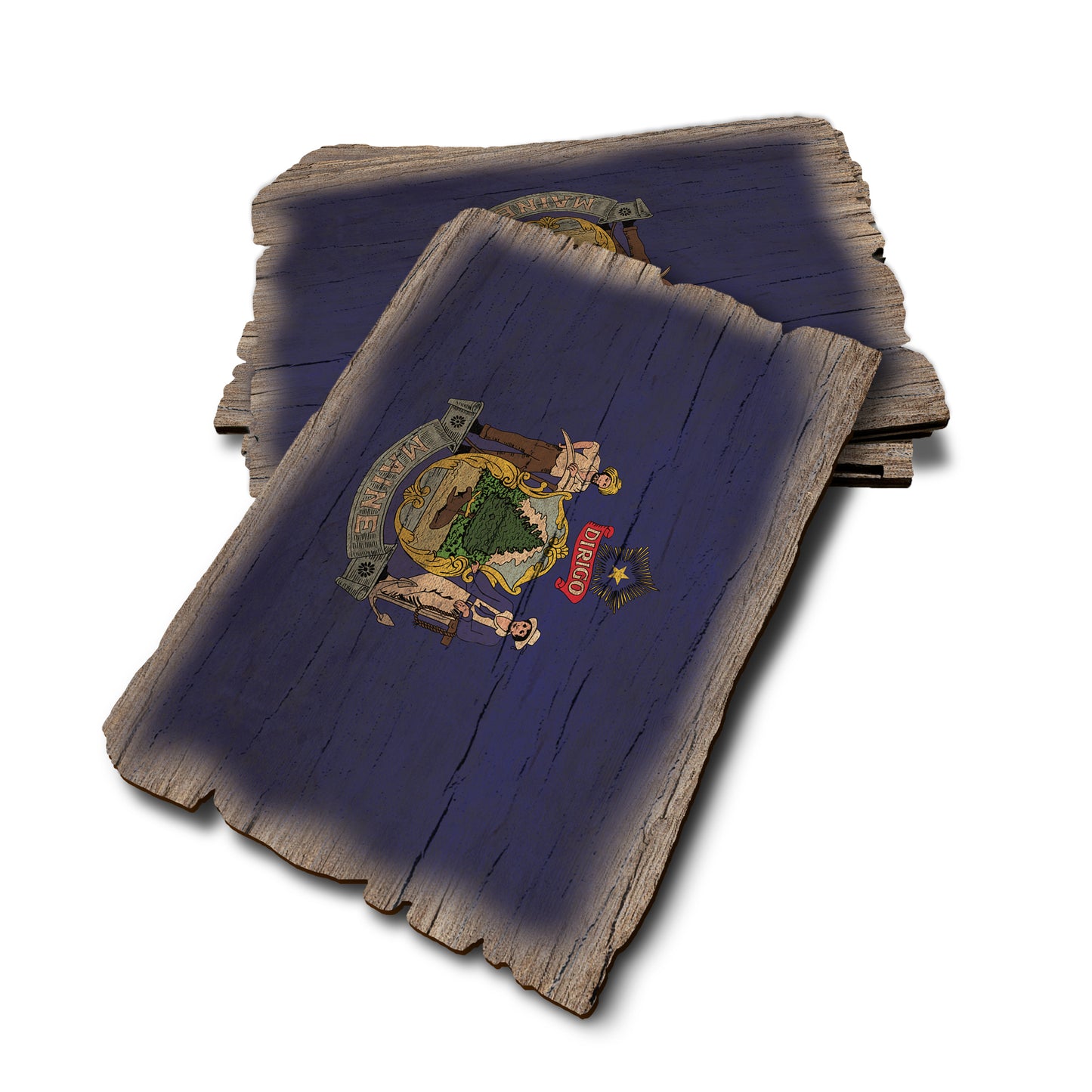 Maine State Flag - Weathered Edge Rustic Edge Postcard (5pk // $2.80ea)