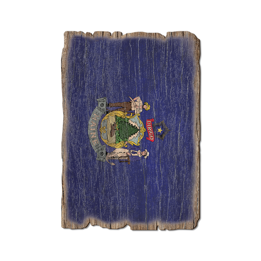 Greeting Card: Weathered Edge - Maine State Flag (Pack of 5)