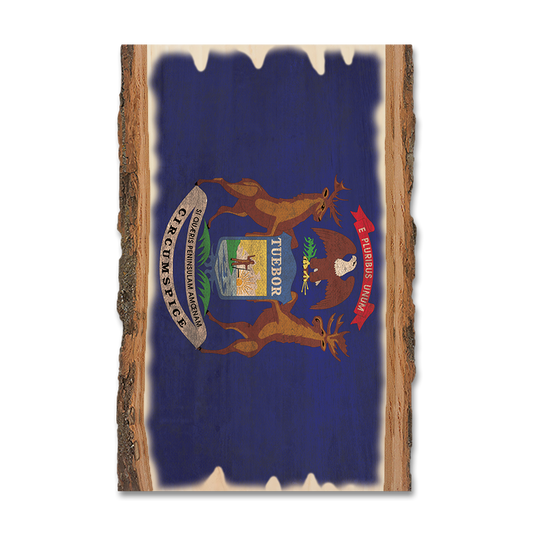 Greeting Card: Live Edge - Michigan State Flag