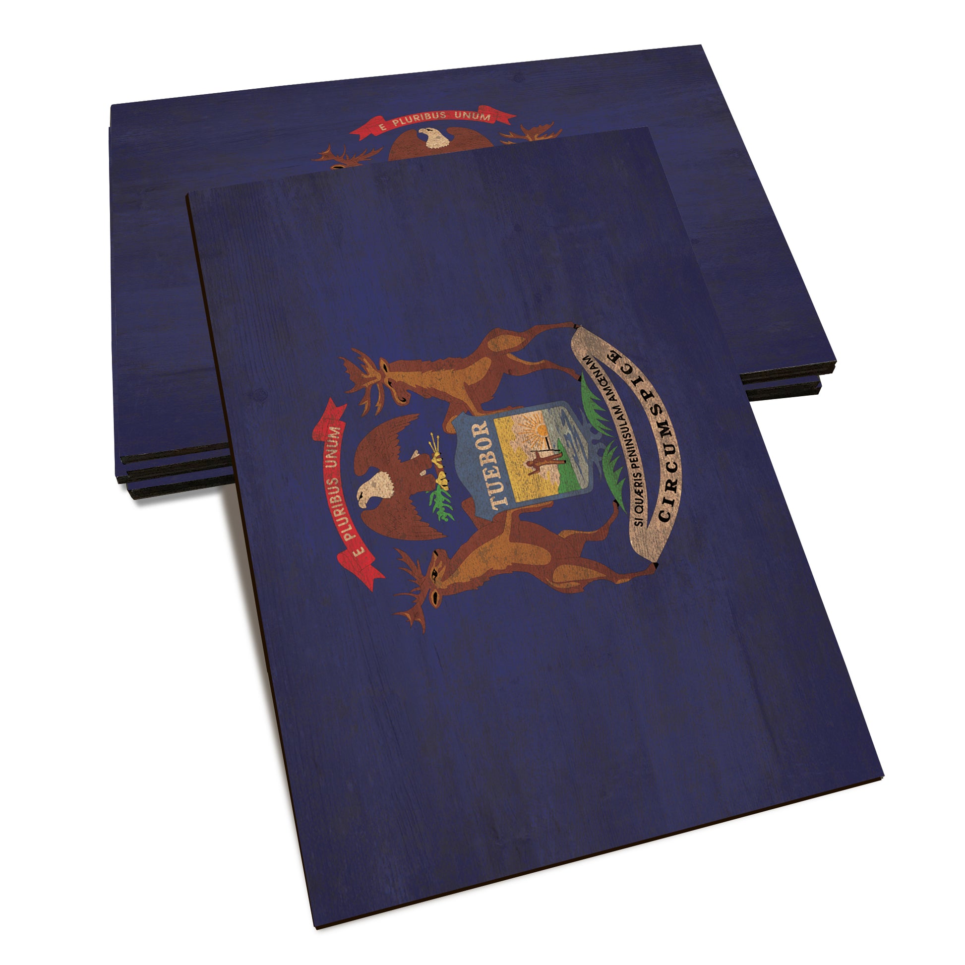 Michigan Wood State Flag - Classic Edge Postcard (5pk // $2.80ea)