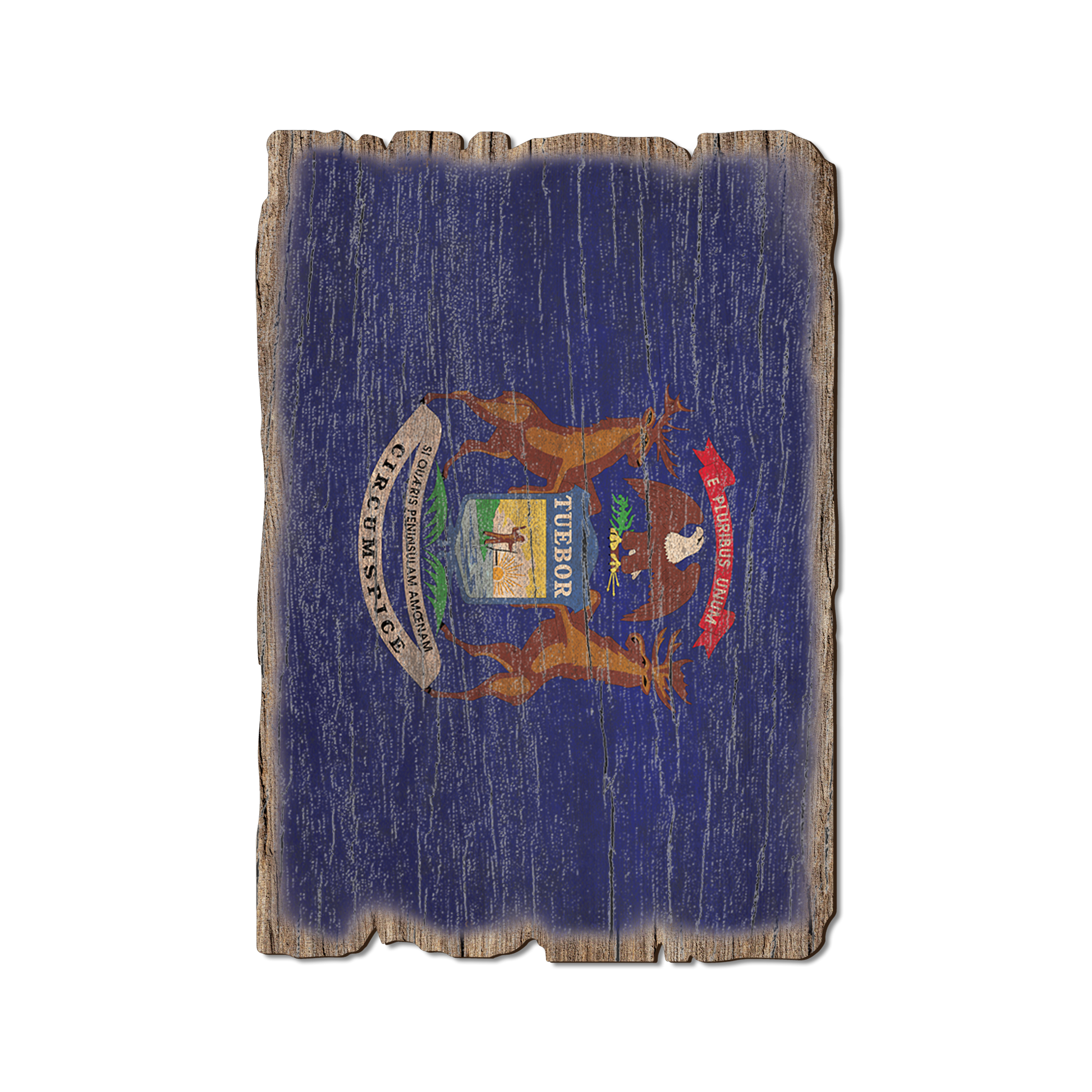 Greeting Card: Weathered Edge - Michigan State Flag