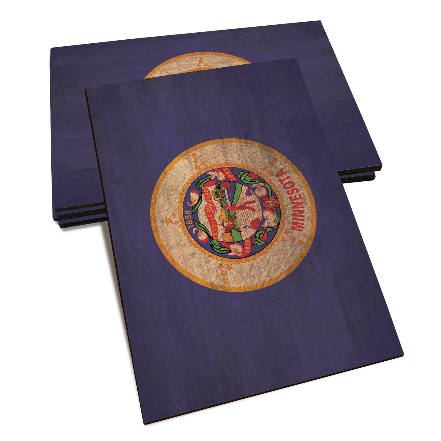 Minnesota Wood State Flag - Classic Edge Postcard (5pk // $2.80ea)