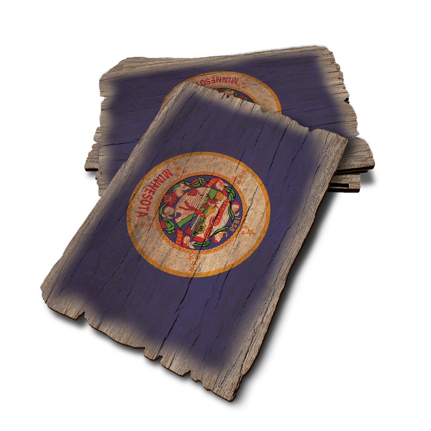 Minnesota State Flag - Weathered Edge Rustic Edge Postcard (5pk // $2.80ea)