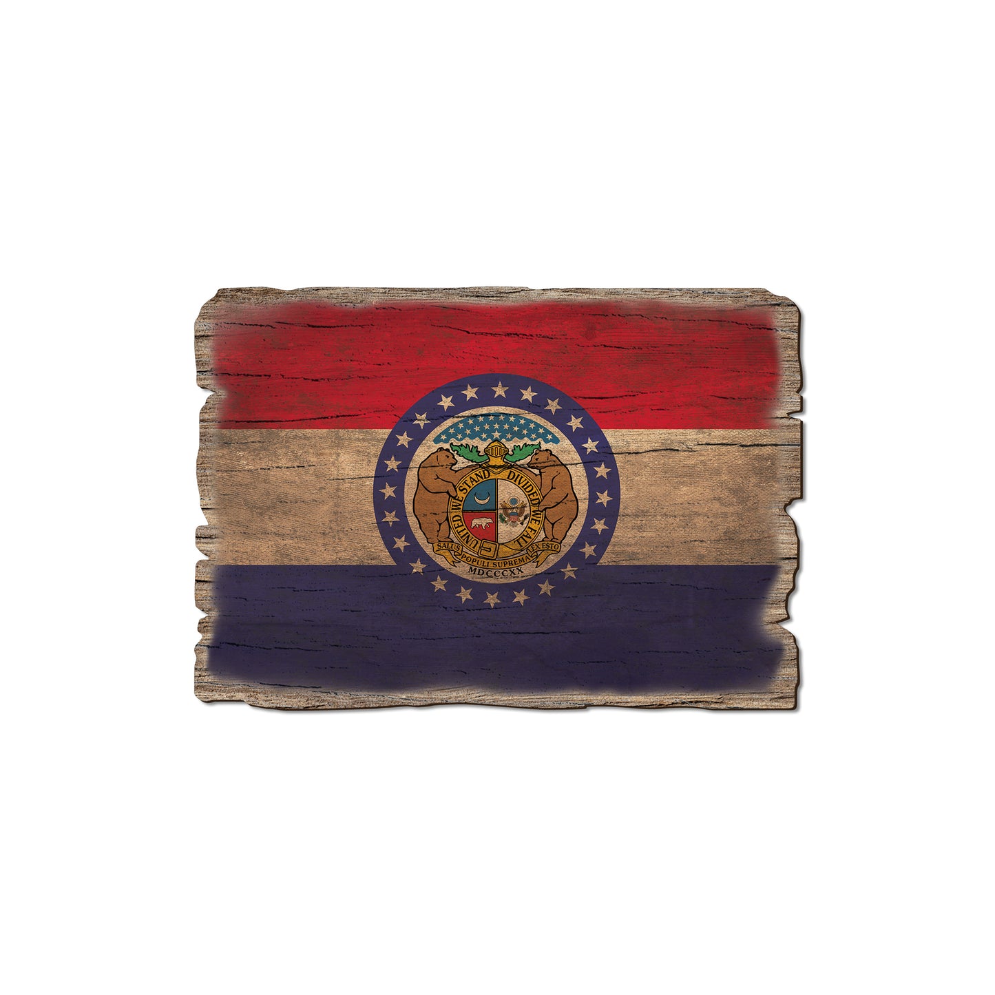 Missouri State Flag - Weathered Edge Rustic Edge Magnet (5pk // $2.80ea)