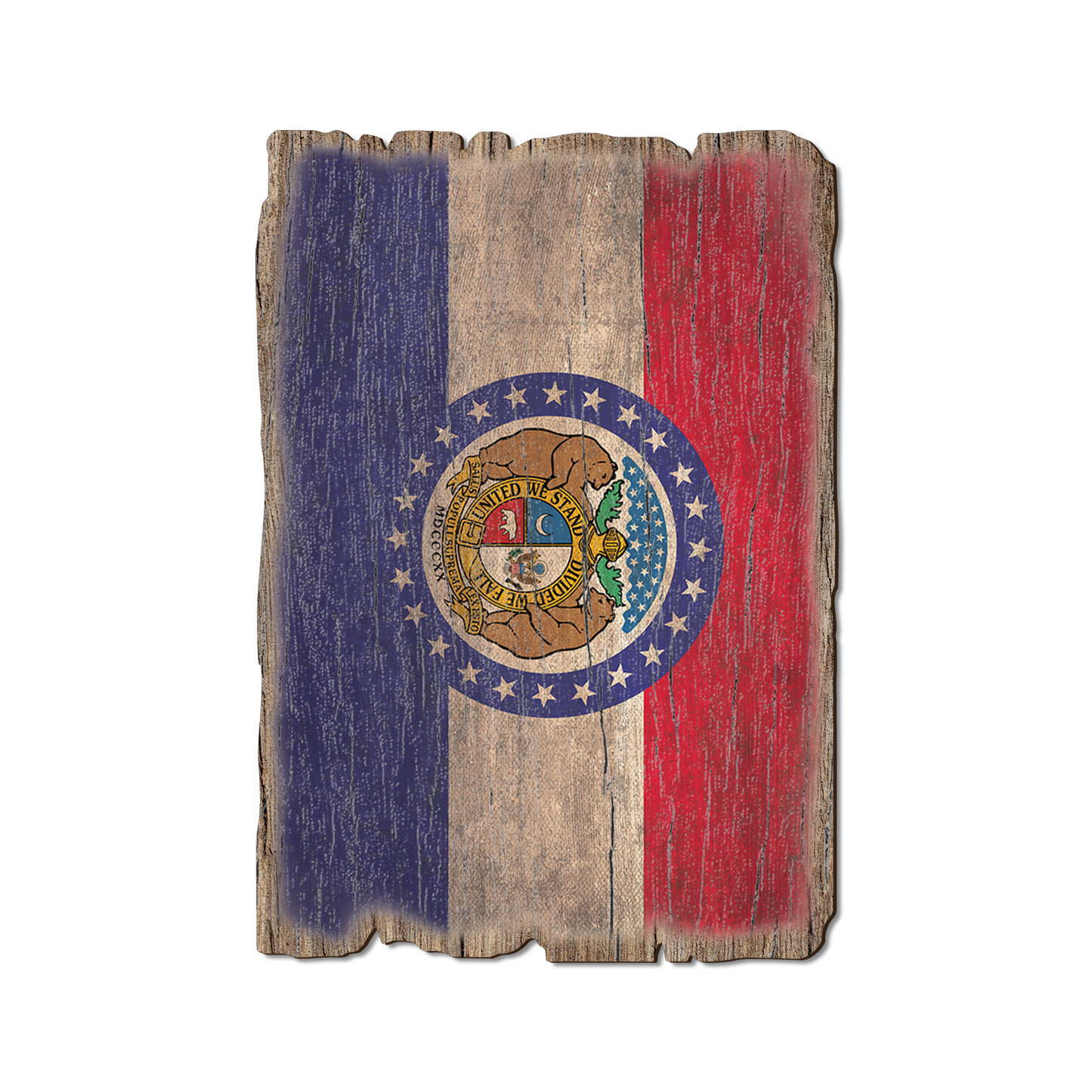 Greeting Card: Weathered Edge - Missouri State Flag