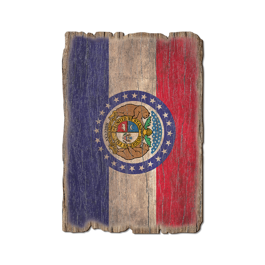 Greeting Card: Weathered Edge - Missouri State Flag