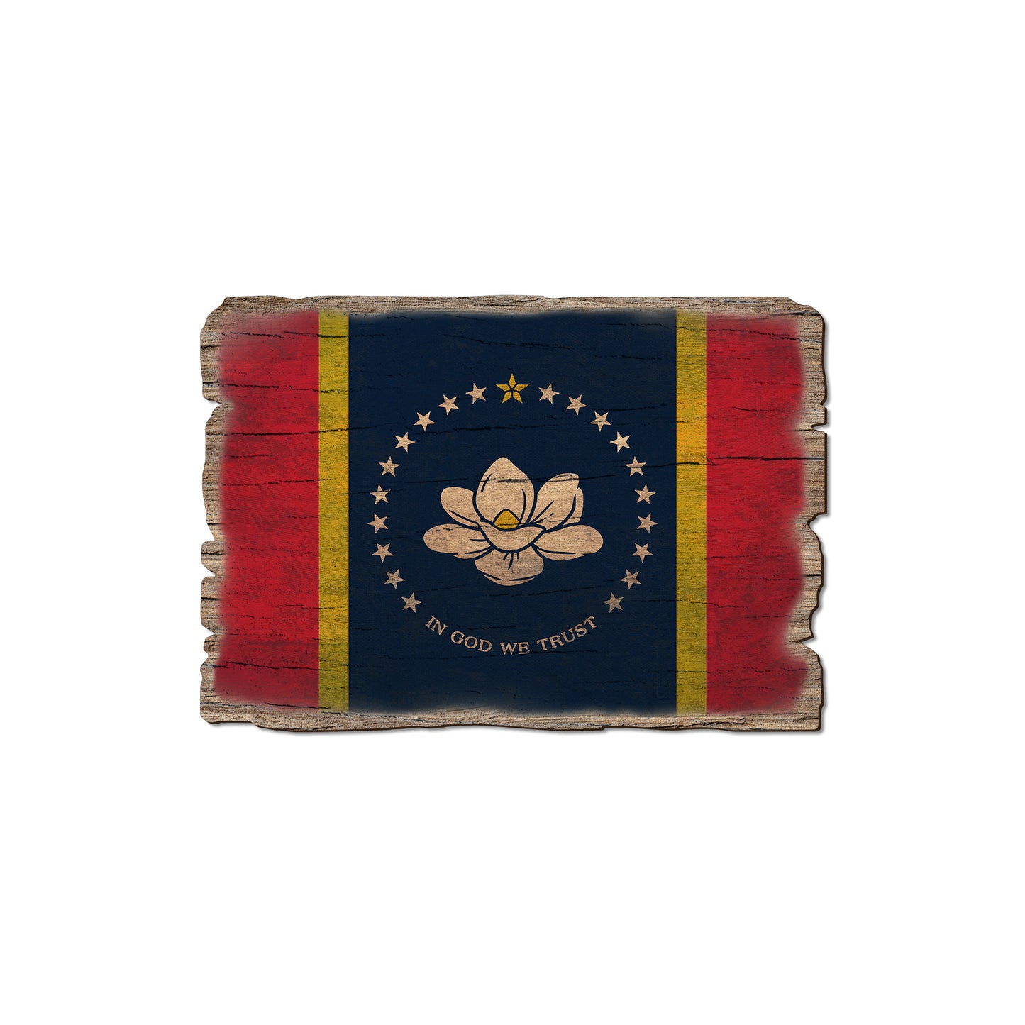 Mississippi State Flag - Weathered Edge Rustic Edge Magnet (5pk // $2.80ea)