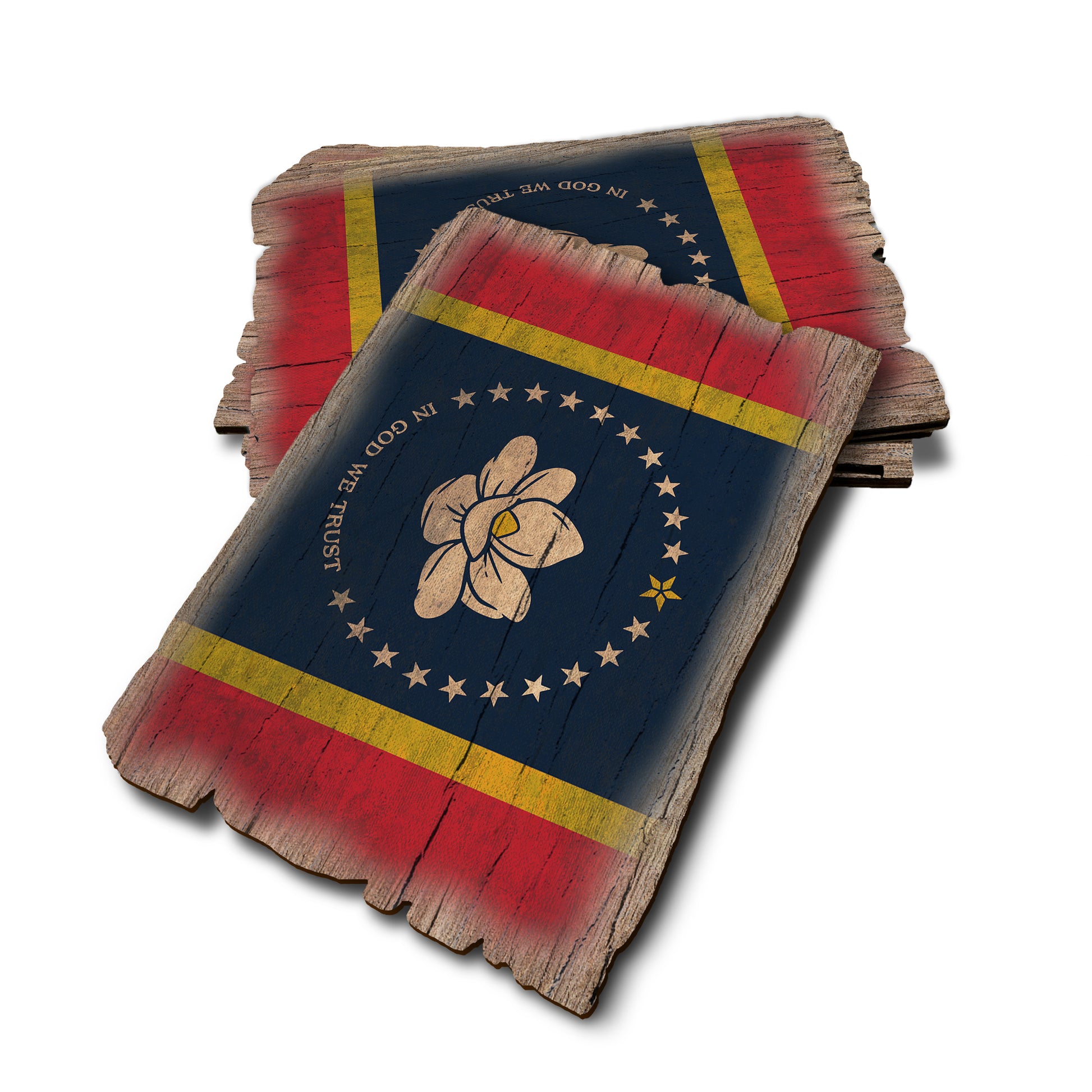 Mississippi State Flag - Weathered Edge Rustic Edge Postcard (5pk // $2.80ea)