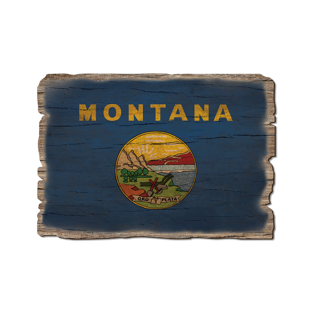 Montana State Flag - Weathered Edge Rustic Edge Postcard (5pk // $2.80ea)