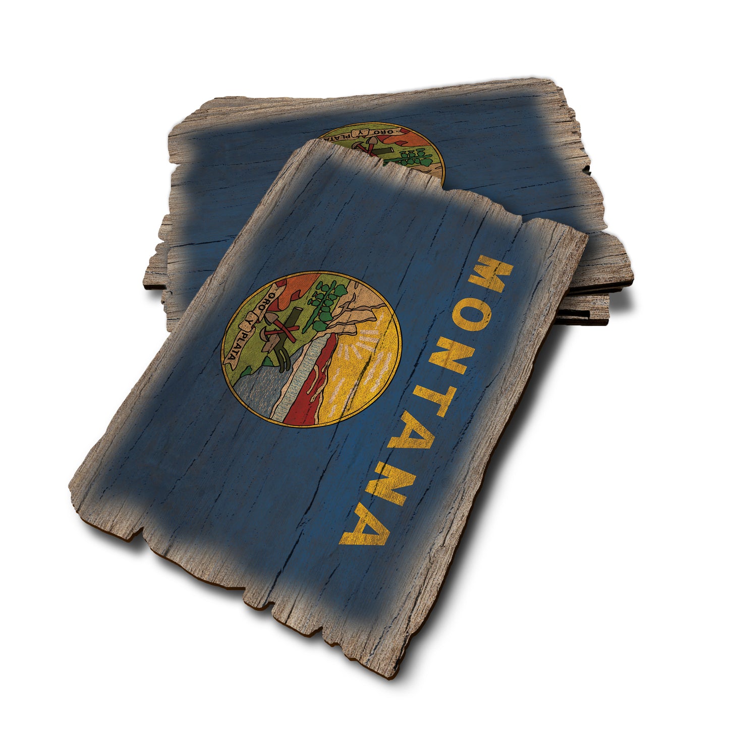 Montana State Flag - Weathered Edge Rustic Edge Postcard (5pk // $2.80ea)