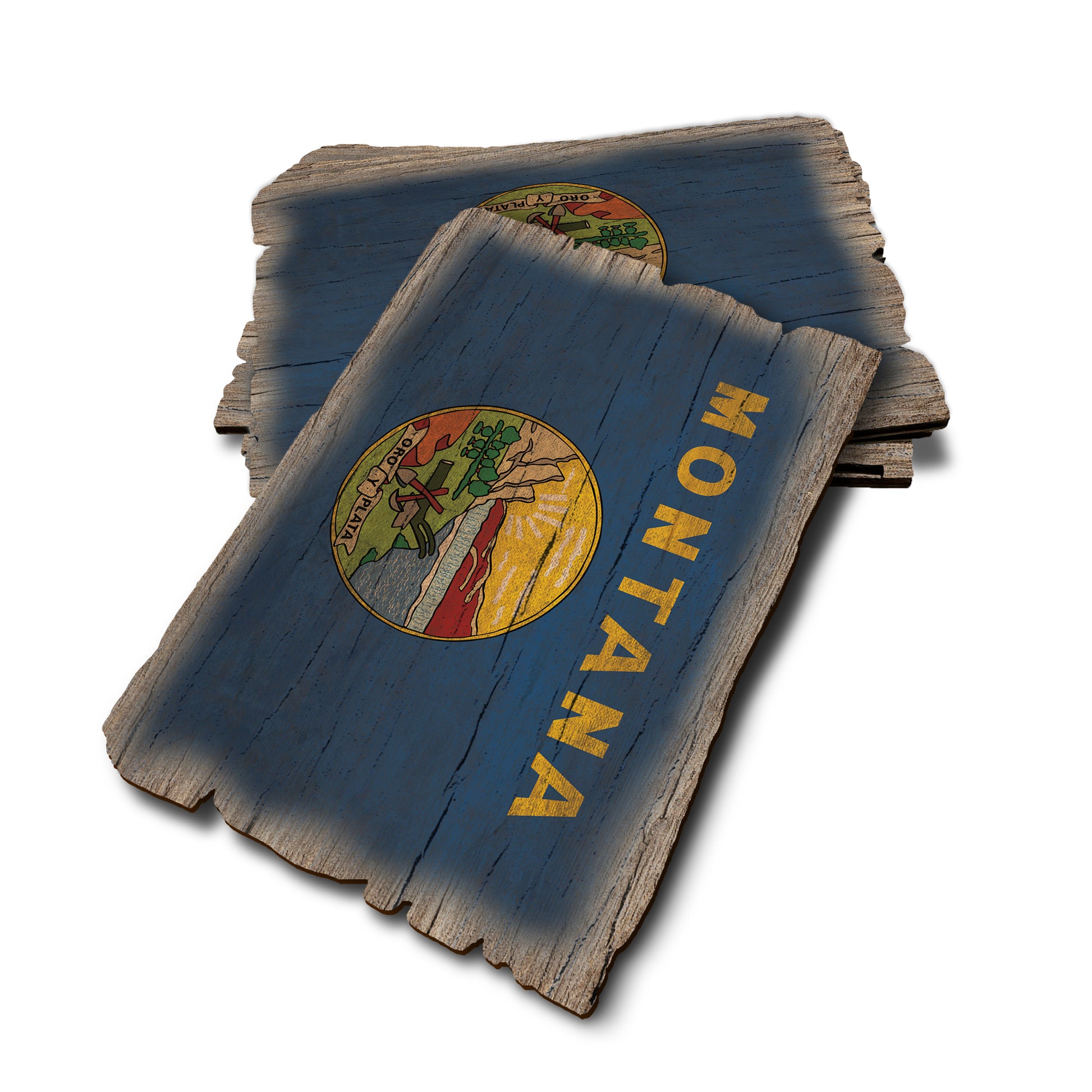 Montana State Flag - Weathered Edge Rustic Edge Postcard (5pk // $2.80ea)