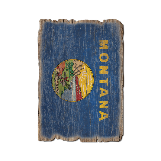 Greeting Card: Weathered Edge - Montana State Flag