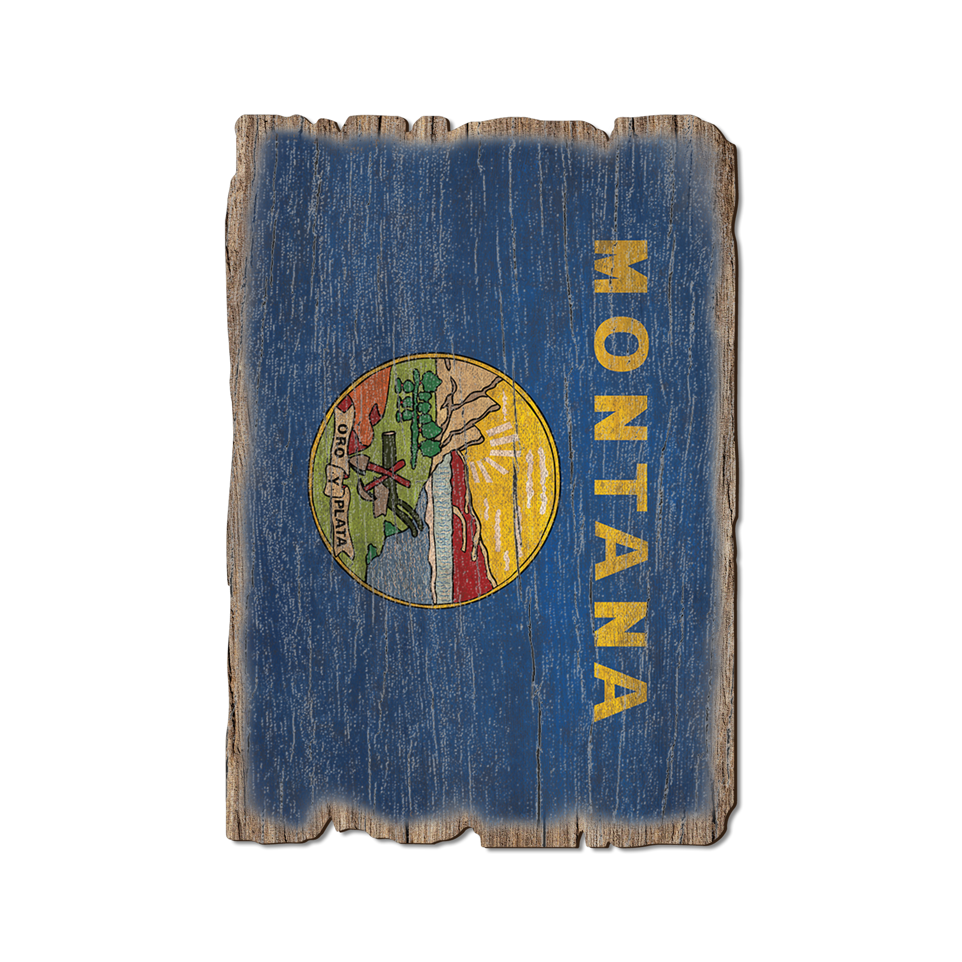 Postcard: Weathered Edge - Montana State Flag