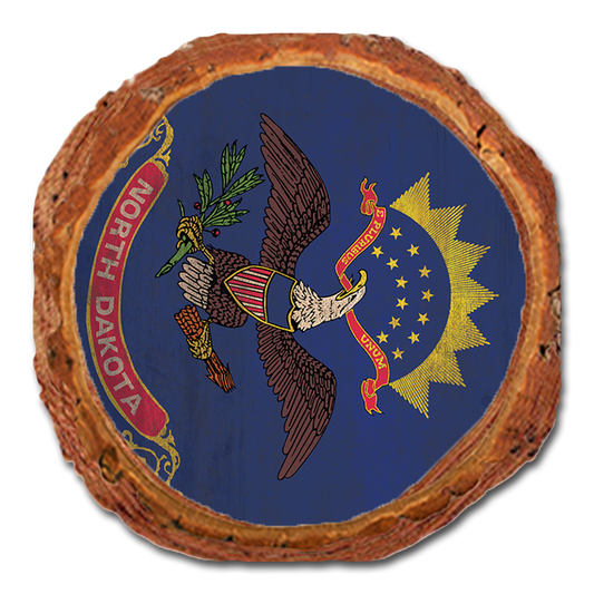 Coaster: Live Edge - North Dakota State Flag