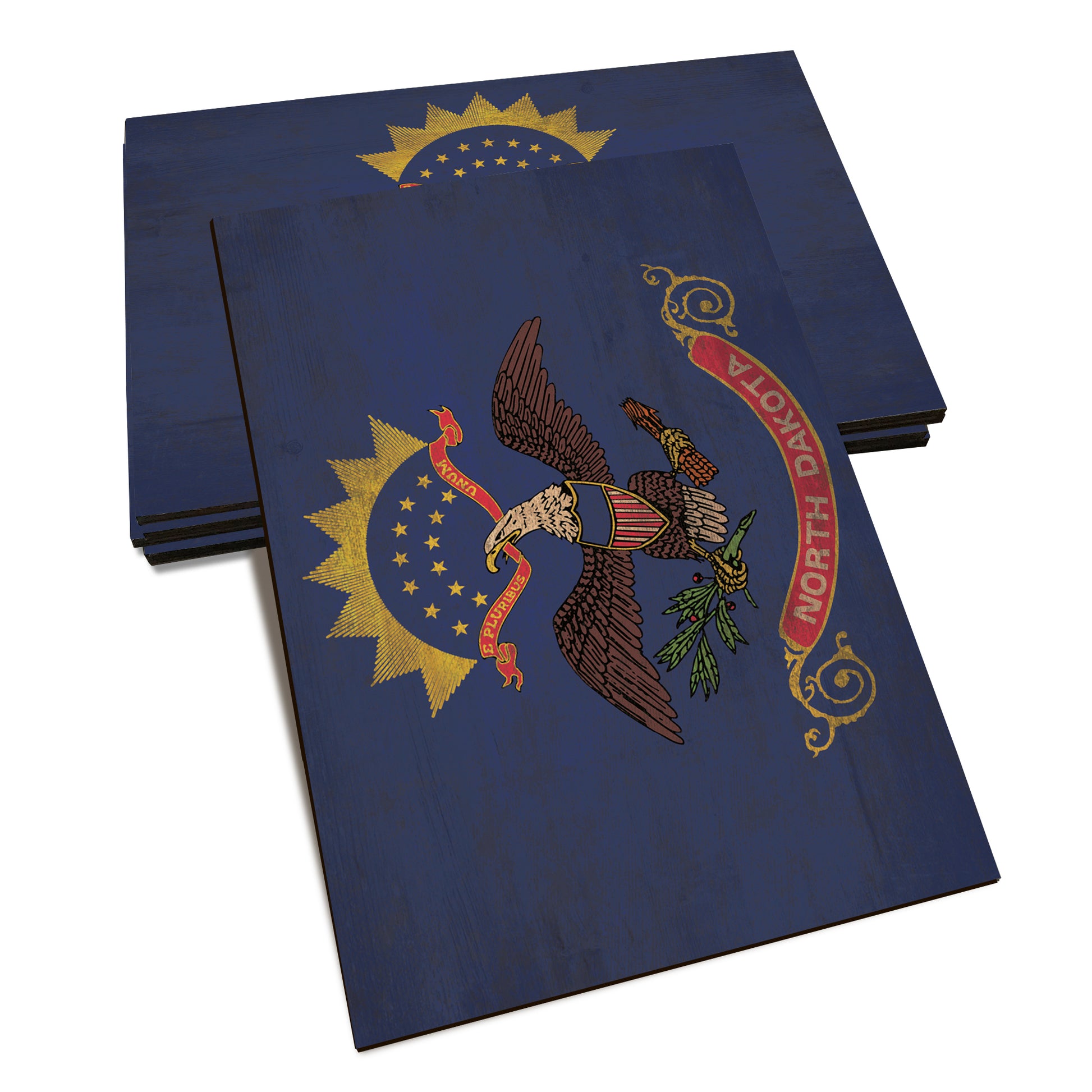 North Dakota Wood State Flag - Classic Edge Postcard (5pk // $2.80ea)