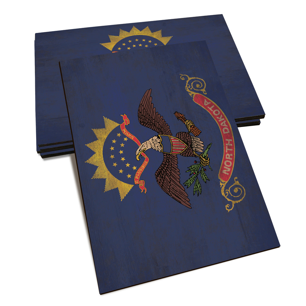 North Dakota Wood State Flag - Classic Edge Postcard (5pk // $2.80ea)