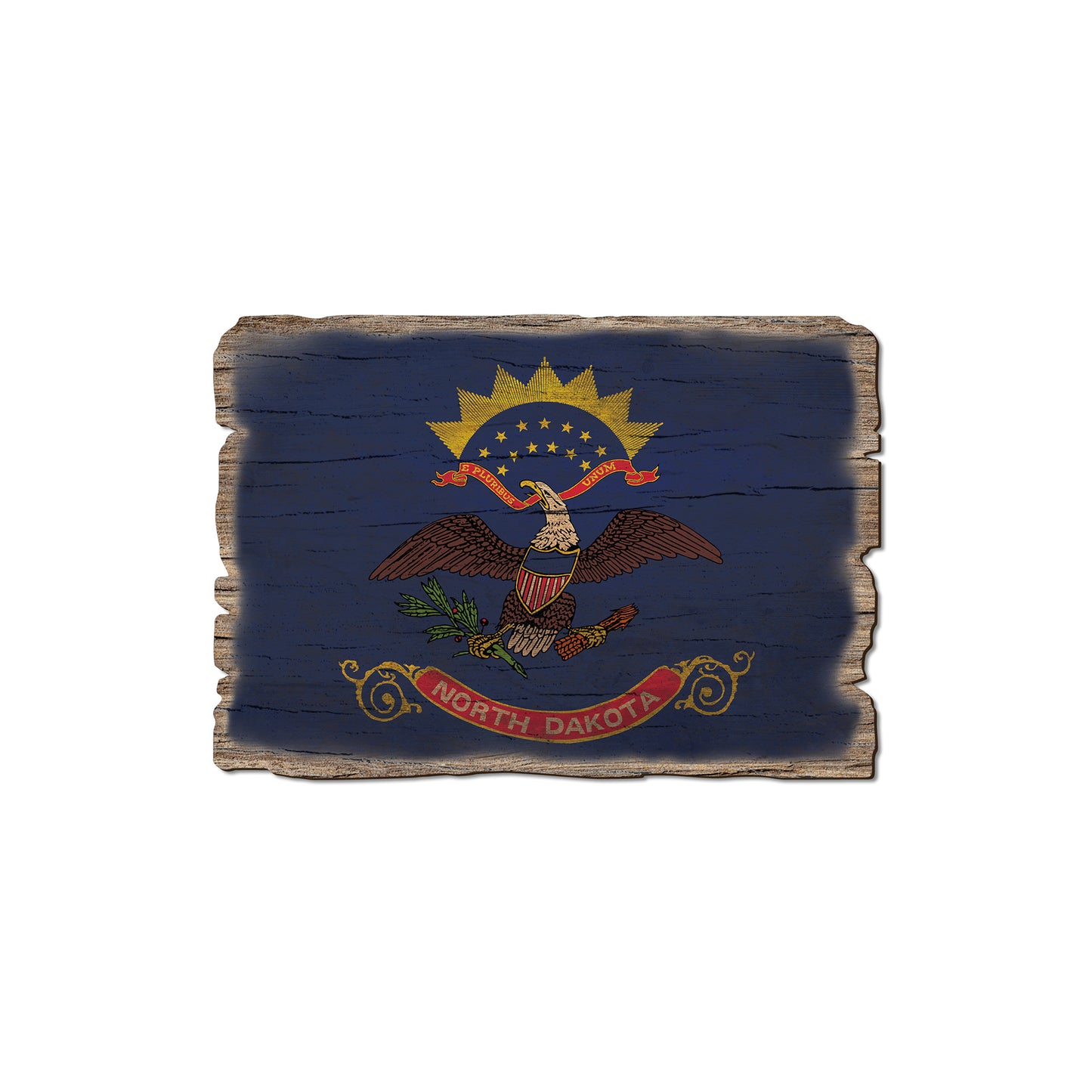North Dakota State Flag - Weathered Edge Rustic Edge Magnet (5pk // $2.80ea)