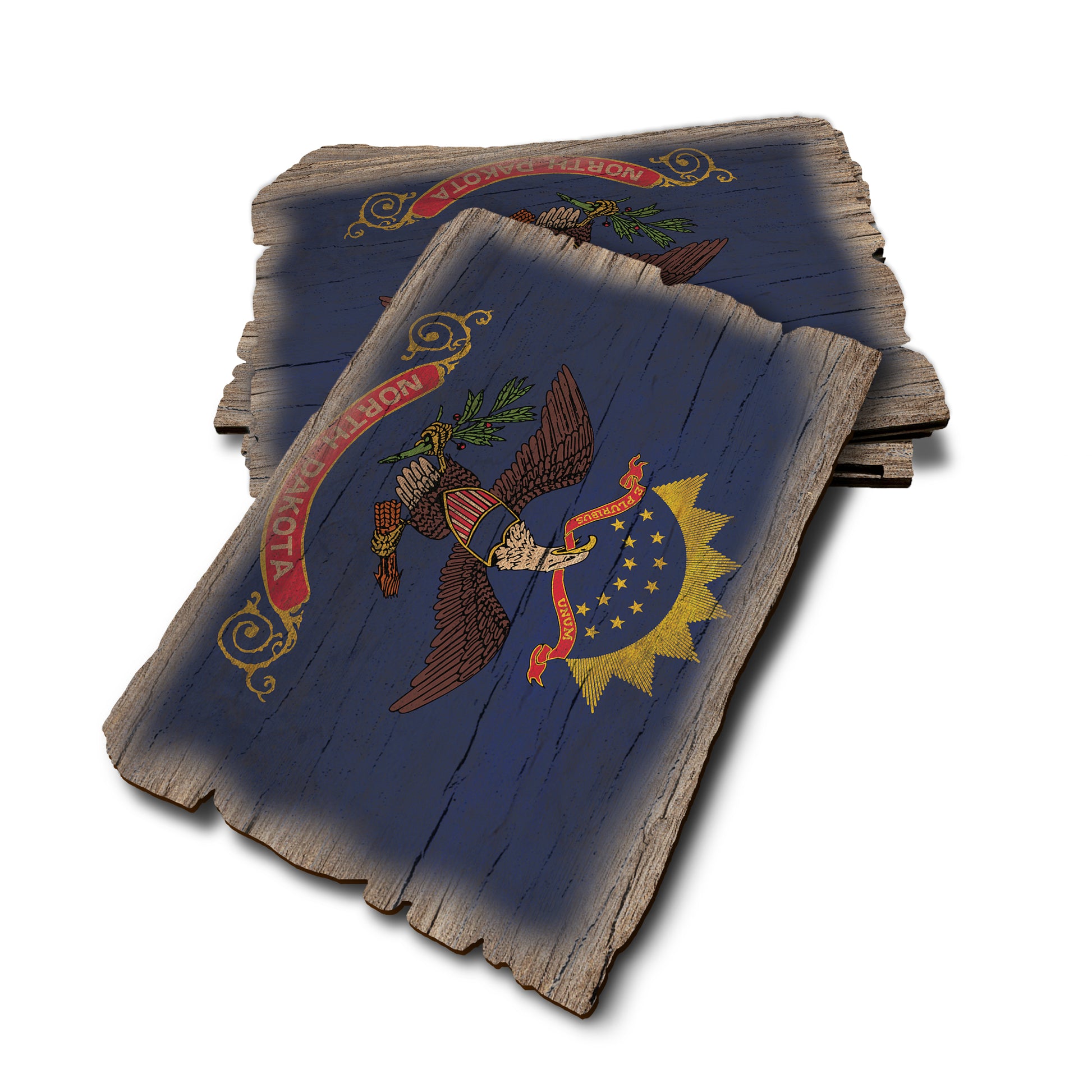 North Dakota State Flag - Weathered Edge Rustic Edge Postcard (5pk // $2.80ea)