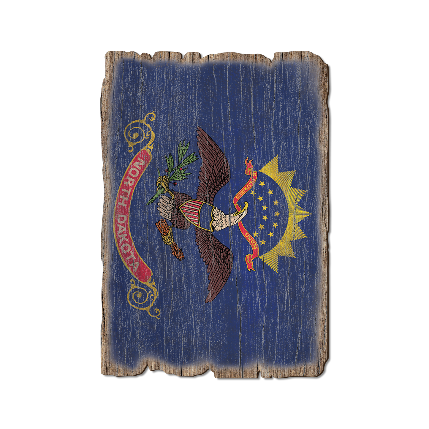 Greeting Card: Weathered Edge - North Dakota State Flag