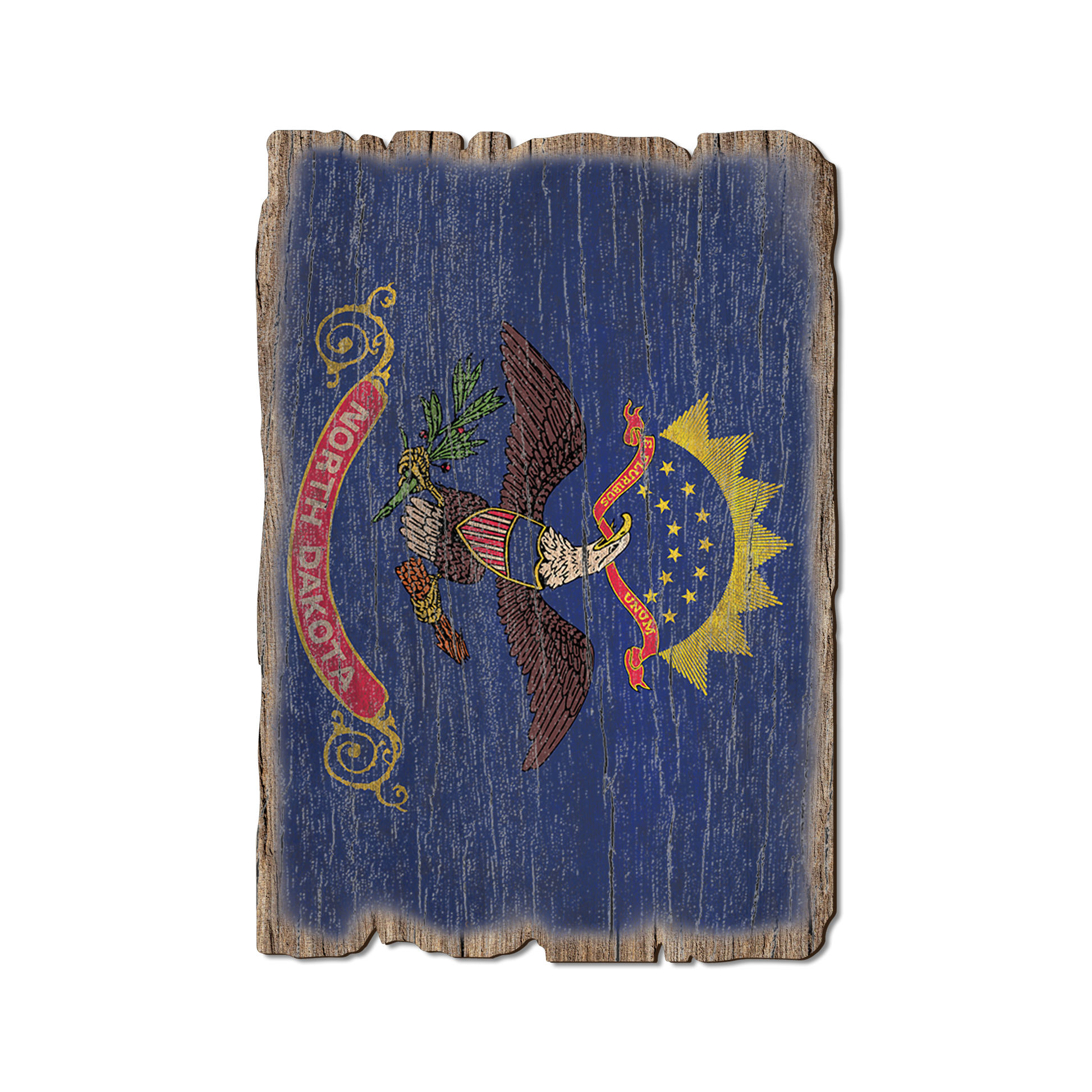 Greeting Card: Weathered Edge - North Dakota State Flag
