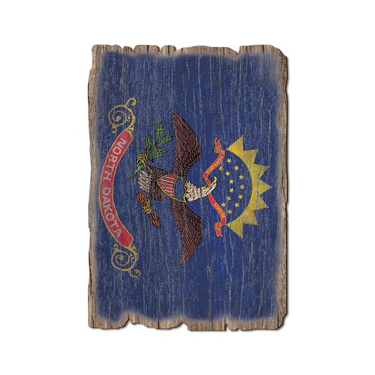 Greeting Card: Weathered Edge - North Dakota State Flag