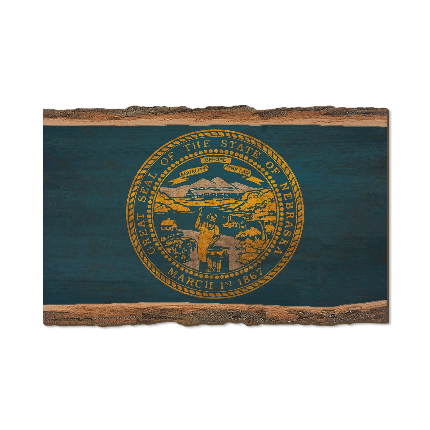 Nebraska State Flag - Live Edge Live Edge Magnet (5pk // $2.80ea)