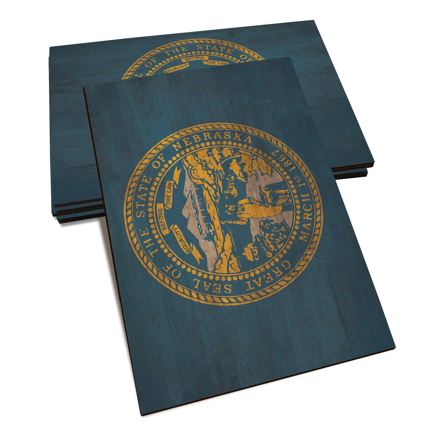 Nebraska Wood State Flag - Classic Edge Postcard (5pk // $2.80ea)