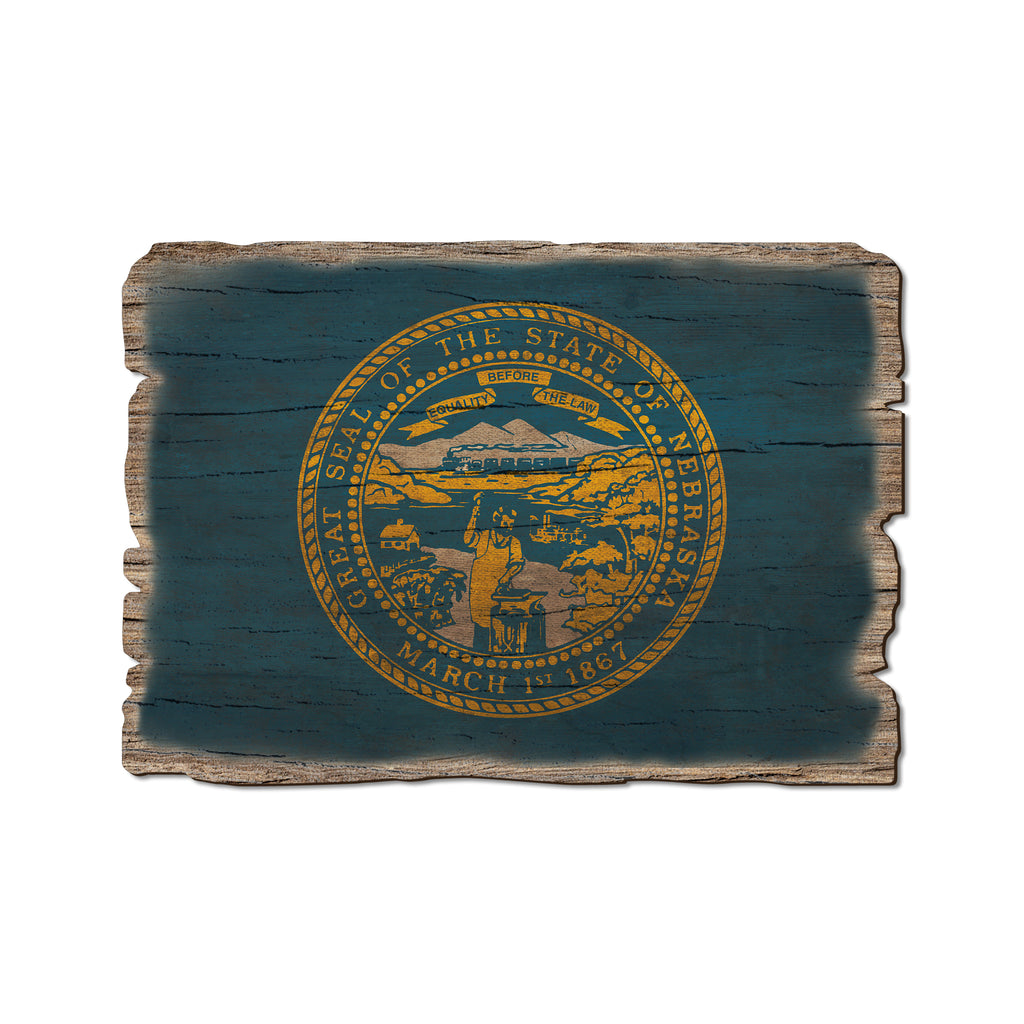 Nebraska State Flag - Weathered Edge Rustic Edge Postcard (5pk // $2.80ea)